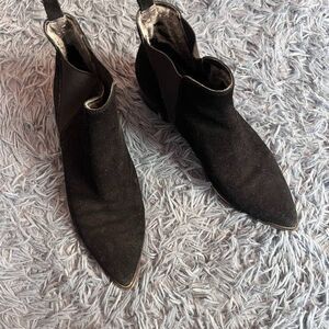 Marc Fisher Black Suede Booties Ankle Boots Size 9.5
